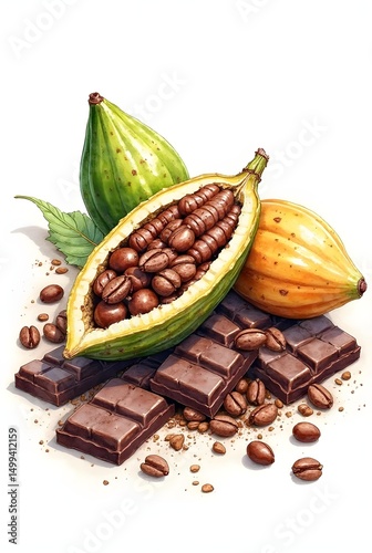 coffee beans and chocolate