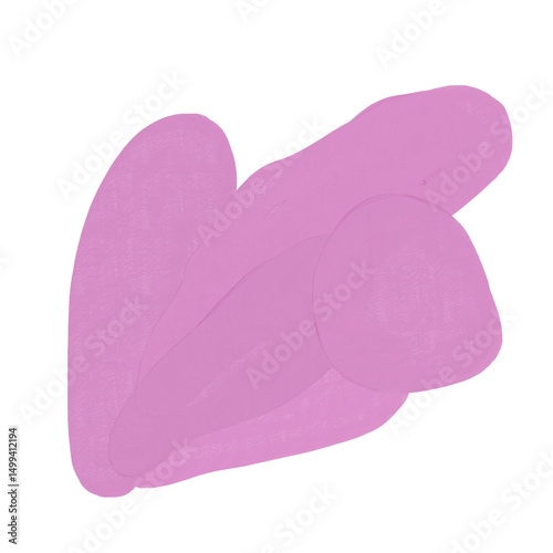 Abstract textured paint shapes solid gouache style collage elements