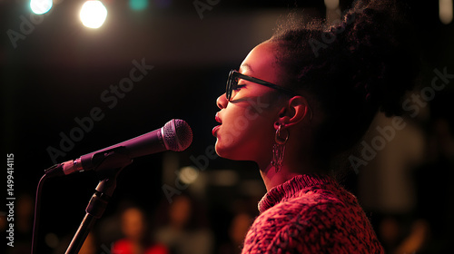  A dramatic poetry contest with spoken word artists passionately performing in front of a live audience (2)