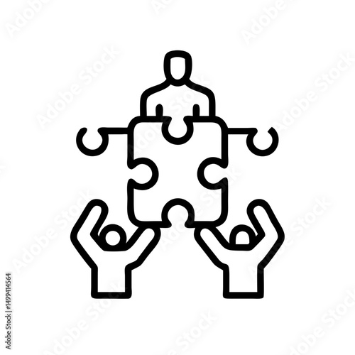 Teamwork and puzzle pieces: a graphic symbol representing unity and collaboration