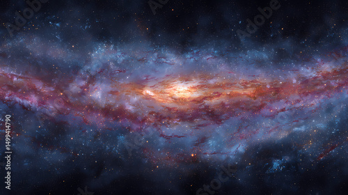 Expansive View of Cosmic Nebula and Star Fields in Deep Space