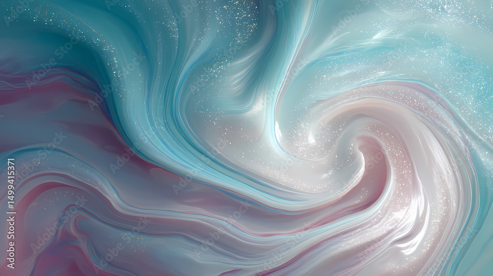 Obraz premium Abstract Swirling Patterns in Soft Pastel Shades with Sparkles
