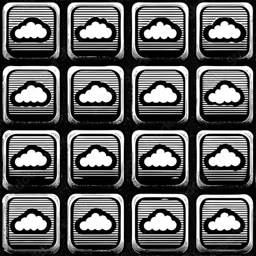 Weather forecast cloud icons set with sun, rain, and snow symbols for web design