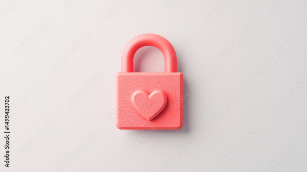Fototapeta premium Colorful heart-shaped lock symbolizing love and security in relationships.