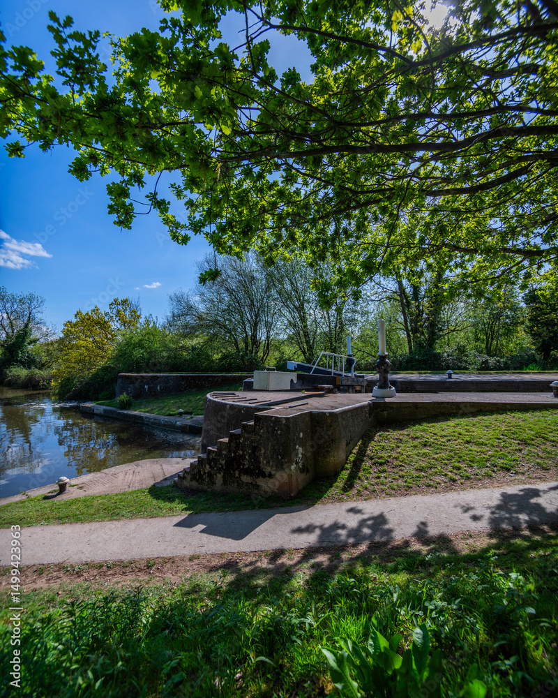 Fototapeta premium Grand Union Canal Hatton flight of locks Warwickshire England UK