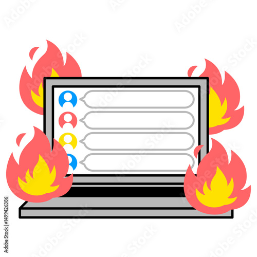 SNSが炎上しているノートパソコン