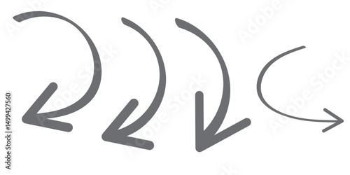 Hand drawn vector arrows doodle set on white background. design element vector illustration.