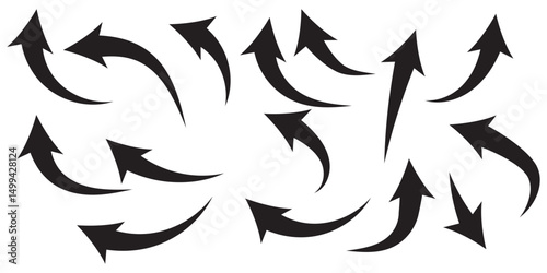 Hand drawn vector arrows doodle set on white background. design element vector illustration.