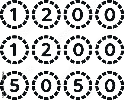 Set of Simple Black and White Timer Icons