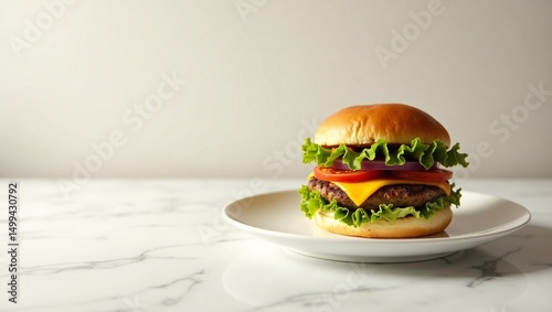 hamburger on plate