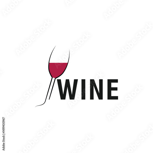 wine glass logo design