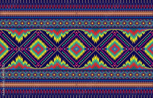 Tribal striped seamless pattern. Aztec geometric vector background. Can be used in textile design, web design for making of clothes, accessories, decorative paper, wrapping, envelope; backpacks, etc.
