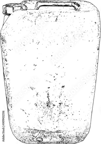 Dirty used container line art