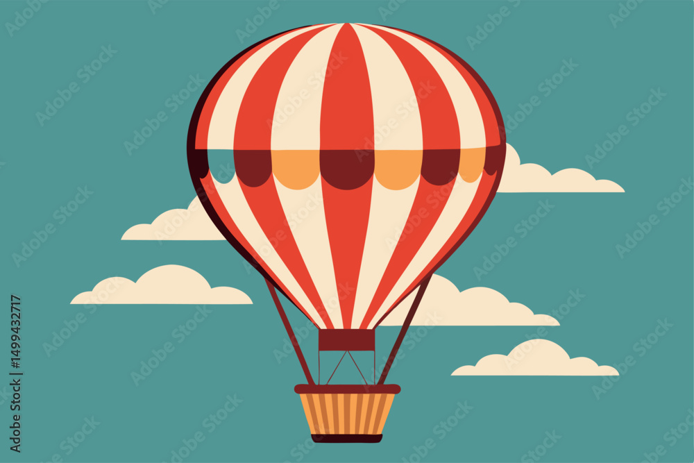 Fototapeta premium Vintage Retro Hot Air Balloon Vector Design.