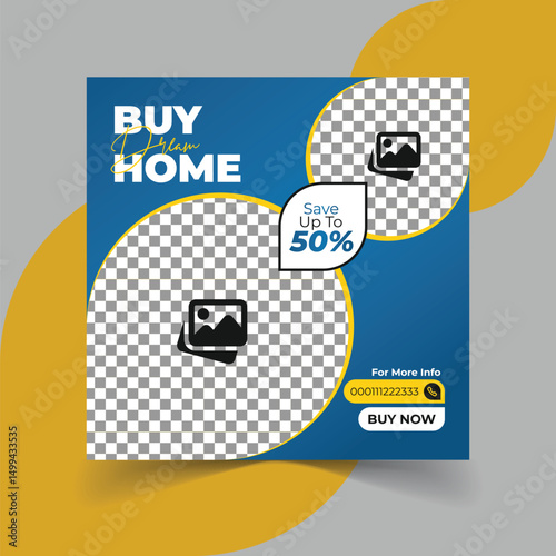 Creative Real Estate Social Media Post/Templete Design. Dream Home/Real Estate Advertising Post Design. Real estate Buy sell Post Design
