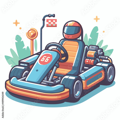 track, motor, speed, sport, wheel, racer, driver, go, competition, fast, cart, race, action, car, helmet, karting, vehicle, fun, kart, gokart, auto, motorsport, illustration, carting, motion, vector, 