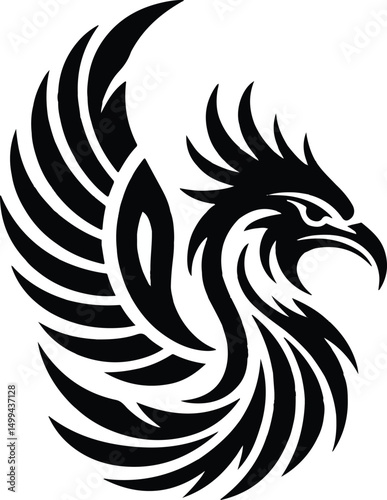 Wallpaper Mural Phoenix head in tribal vector design Torontodigital.ca