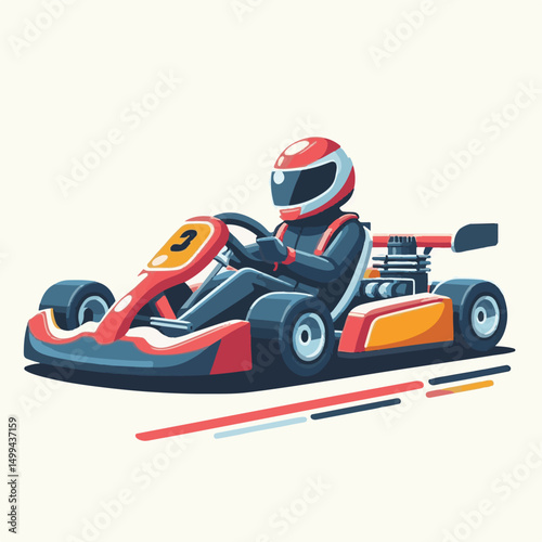 track, motor, speed, sport, wheel, racer, driver, go, competition, fast, cart, race, action, car, helmet, karting, vehicle, fun, kart, gokart, auto, motorsport, illustration, carting, motion, vector, 