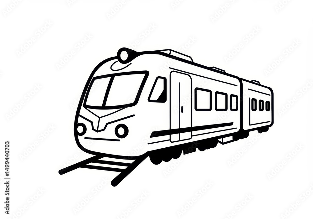 Fototapeta premium Modern train isolated on white background