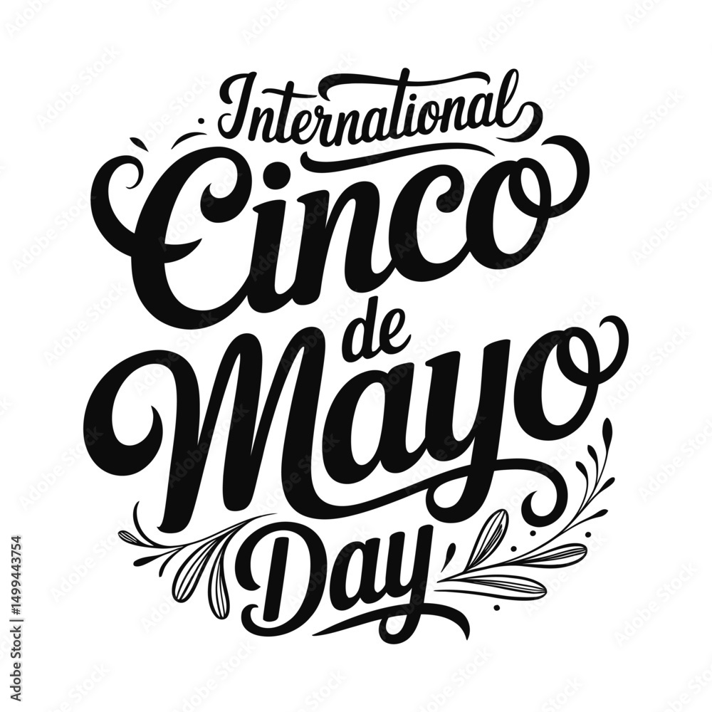 Naklejka premium Cinco de mayo celebration typography design.