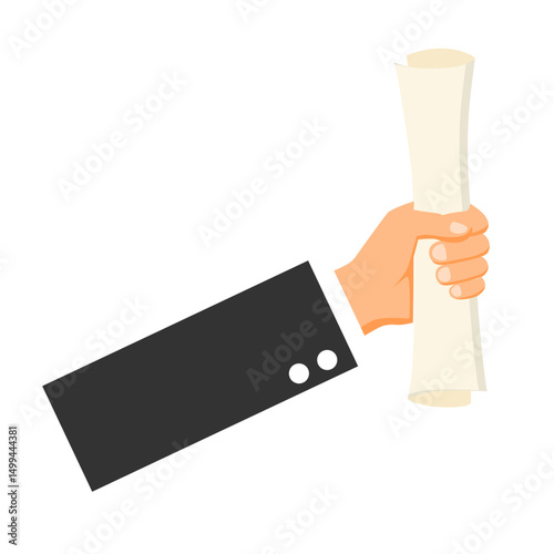 Hand holding diploma