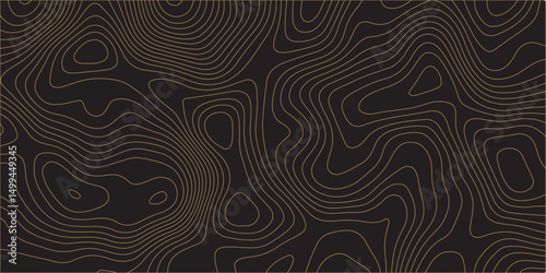 Luxury gold abstract line art background vector.geographic mountain relief. retro topographic map. geographic contour map paper texture. terrain path isolated on a background. Vector. Illustration.