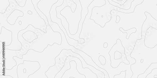 Abstract grey Topographic map design on white background with Seamless pattern with lines. geographic contour map paper texture. Retro topographic map. geographic mountain relief. Vector.Illustration.