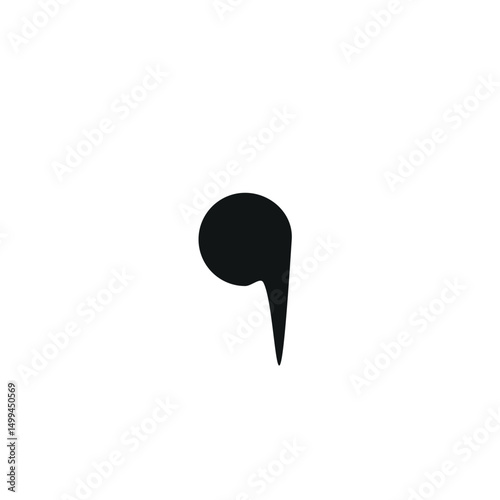 punctuation marks, comma, flat vector illustration on a white background