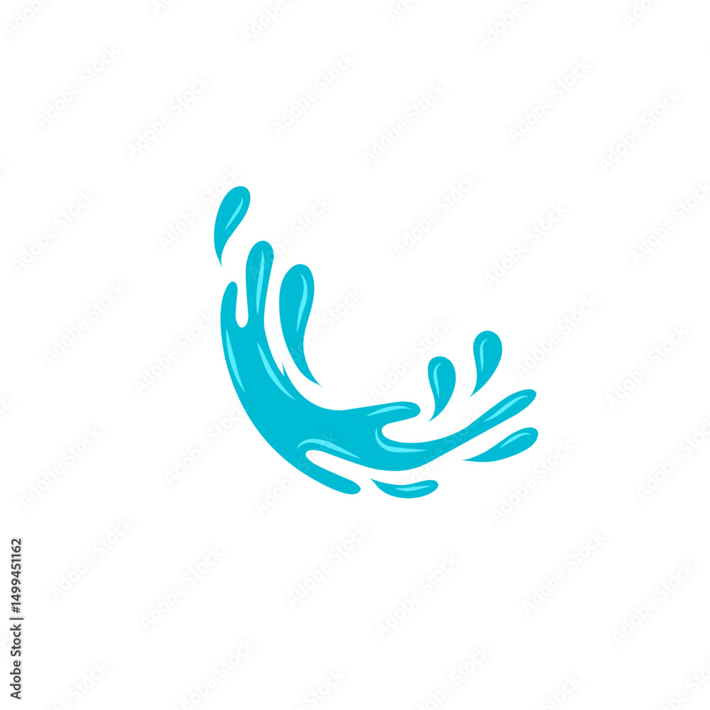 Obraz premium blue water splash vector illustration