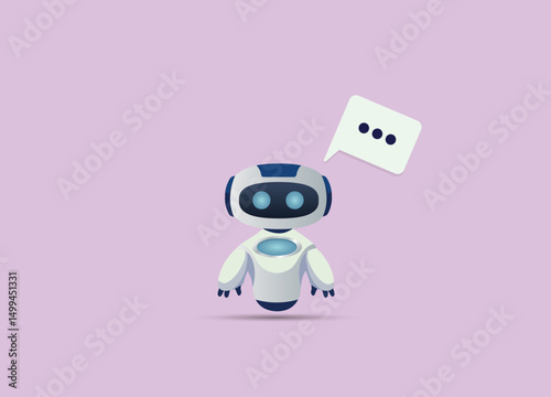 AI robot icon with message
