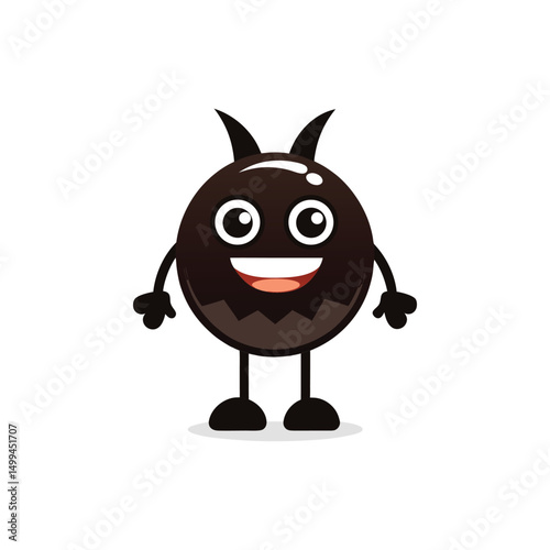 Flat and Minimal black candy chocolate packaging icon vector illustration isolated on white background
