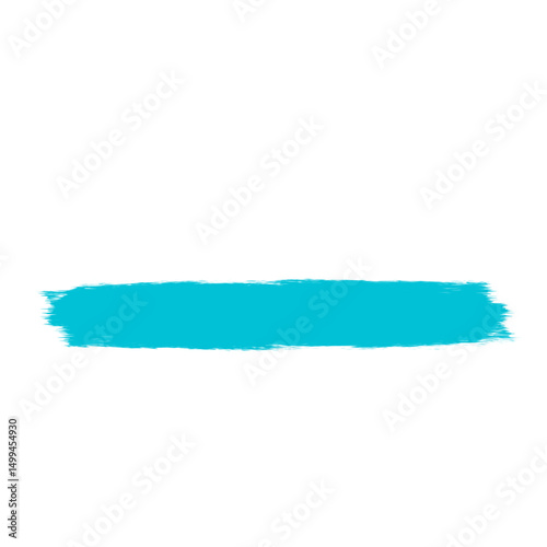Grunge blue paint hand made creative brush stroke isolated on transparent background.