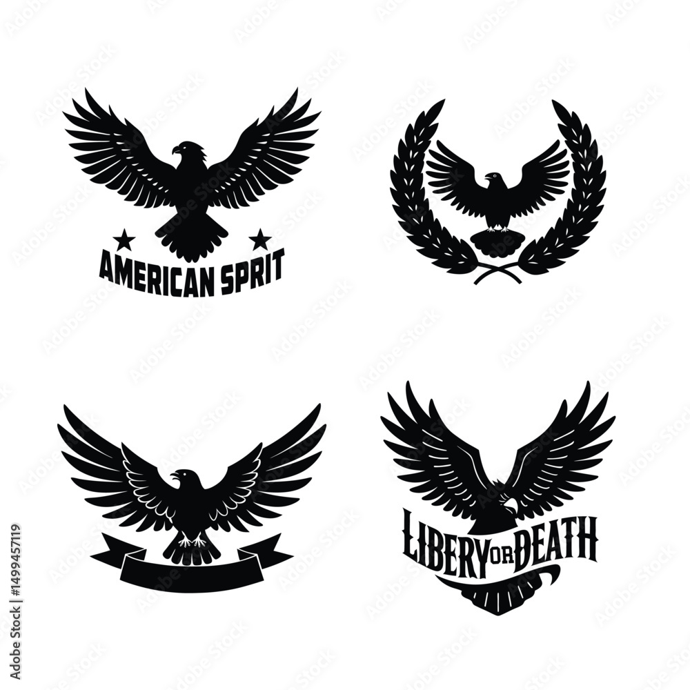 Obraz premium Soaring with Honor – Eagle Silhouette Embracing National Heritage