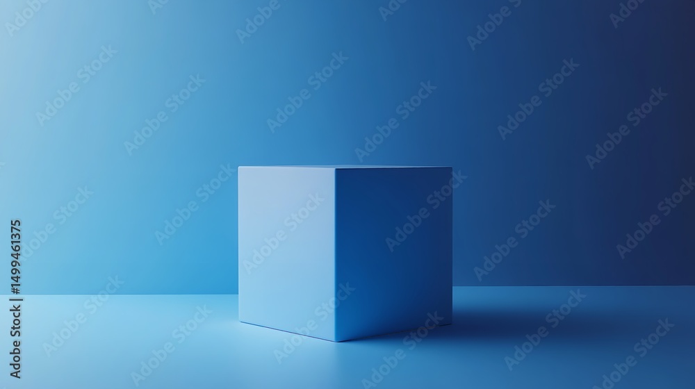 Obraz premium A blue box is on a blue background