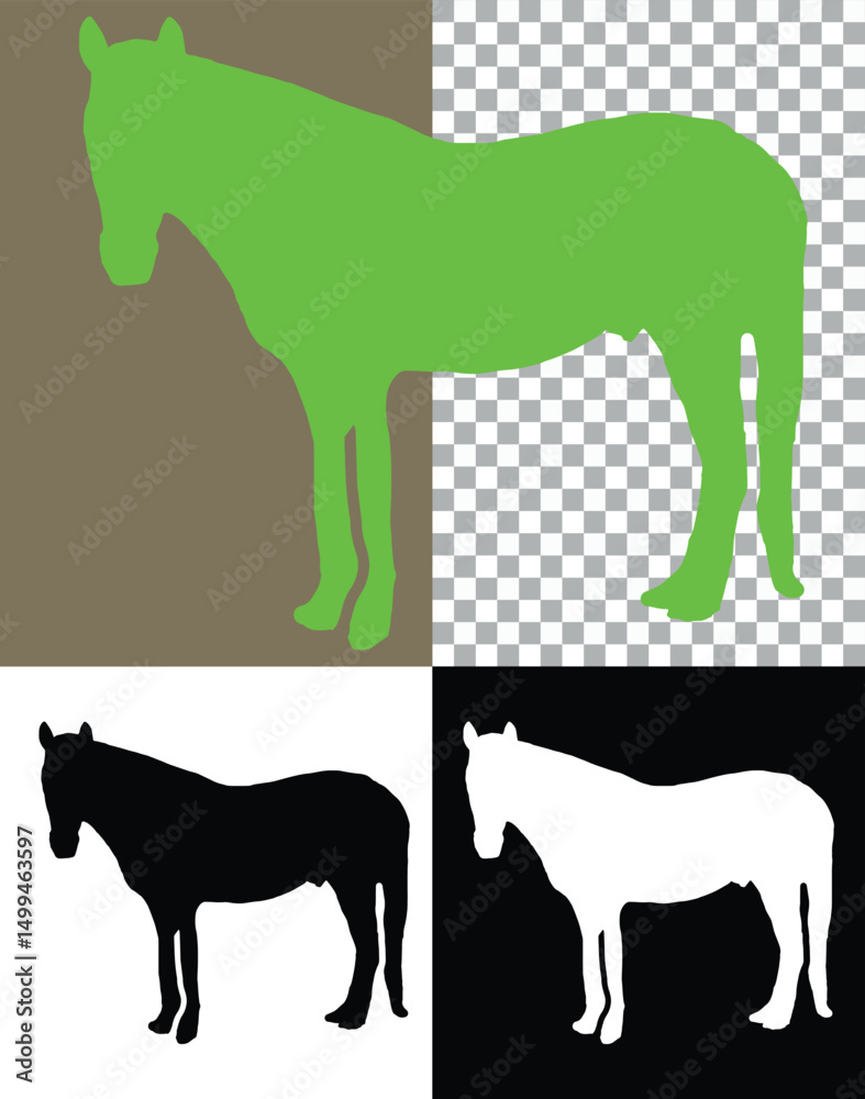 Fototapeta premium Vector illustration of a horse silhouette, ideal for animal and farm designs.