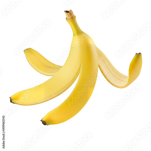 Peeled Banana with Peels in Motion