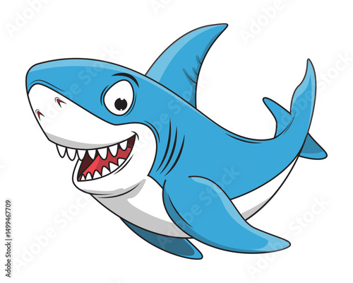 Cute Blue Shark Animal Cartoon