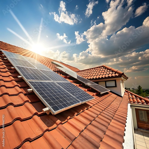 solar panels on roof