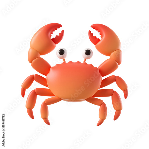 Cute cartoon 3d crab illustration photo