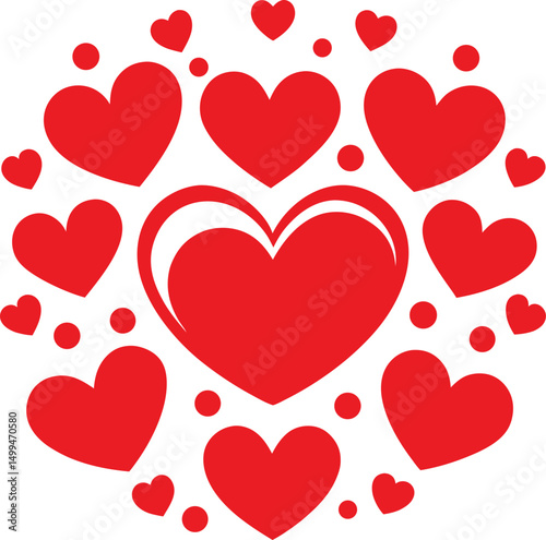 Red Hearts Love and Affection Design