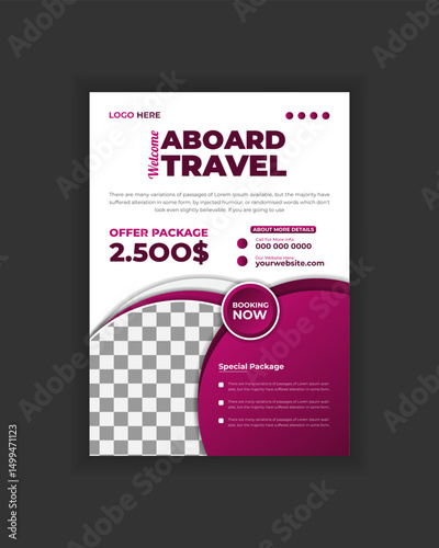 World Travel Journey modern travel flyer design template layout