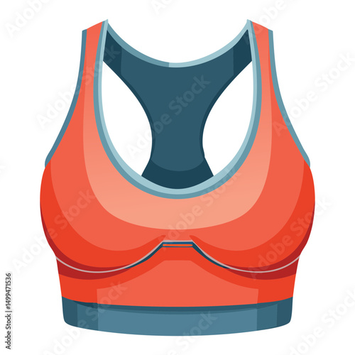orange-red sports bra for active performance