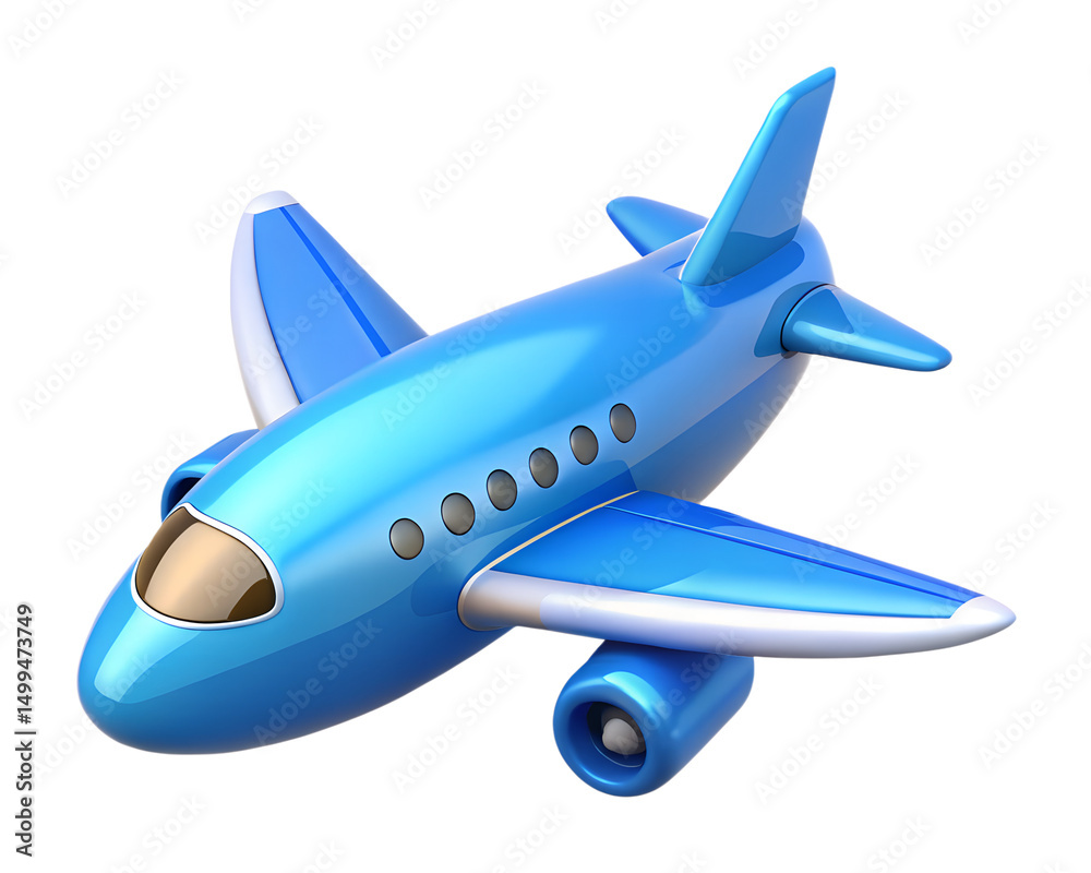Fototapeta premium Isolated white background commercial airplane ready for flight 3d rendering
