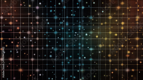 Wallpaper Mural Square grid abstract layout, digital art, color gradient in cool tones Torontodigital.ca