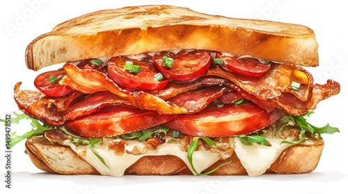 Delectable blt sandwich brimming with fresh ingredients on toasted bread