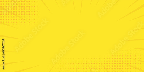 Yellow Comic Zoom Lines Background Vector Illustration eps10