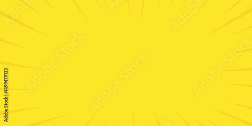 Yellow Comic Zoom Lines Background Vector Illustration eps10