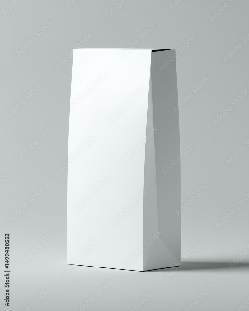 Standing white paper bag on neutral background studio shot for branding mockup packaging design and presentation minimalist style product photography Standing white paper bag on neutral background studio shot for branding mockup packaging design and presentation minimalist style product photography
