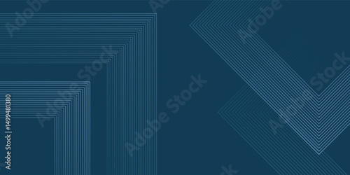 Blue geometric abstract background overlapping layers on bright space with line effect decoration. Circle style concept modern graphic design element for banner, flyer, card