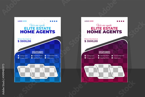 Creative Apartment Sale Professional a4 real estate home sale flyer template design